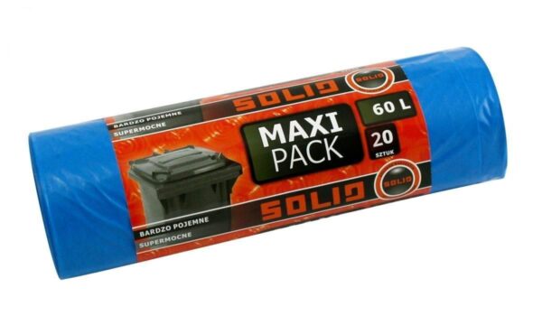 Worki na śmieci Maxi Pack LDPE 60L SOLID