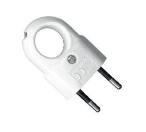 Wtyczka płaska z uchwytem b/u WTP2C 250V biała